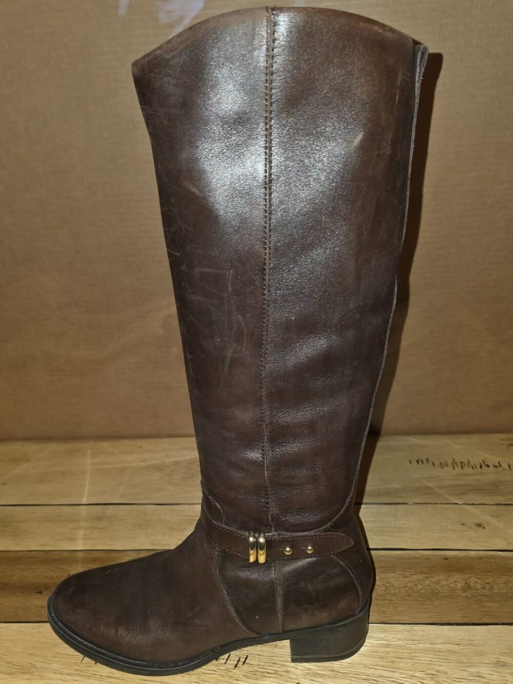 Franco Sarto Cleveland Brown Riding Boots Equestrian Fall Knee High Boots